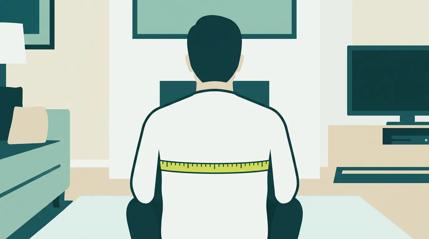 Person measured around the chest with a plain tape