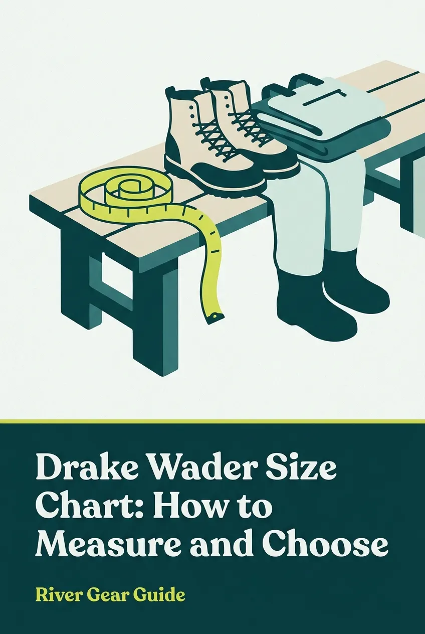 Pinterest pin: measuring for waders with a tape and boots