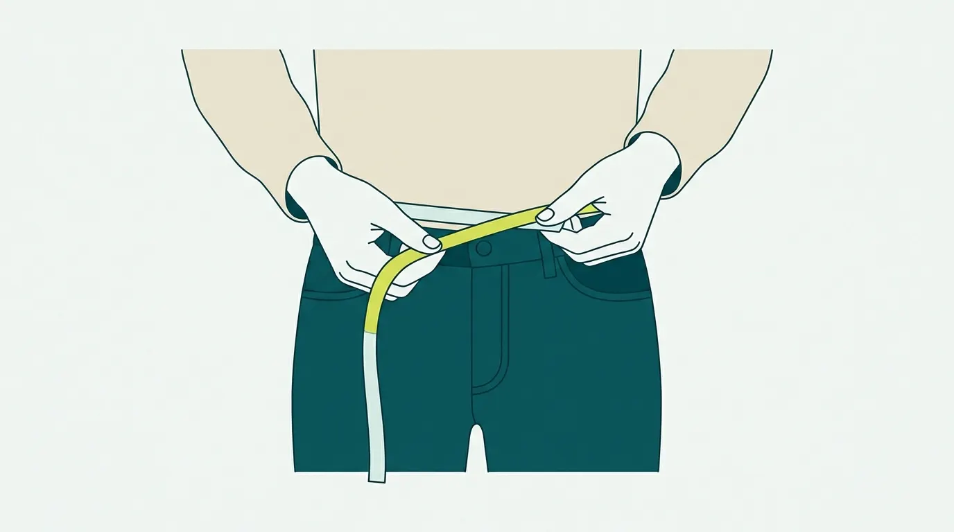 Measuring waist with a plain soft tape