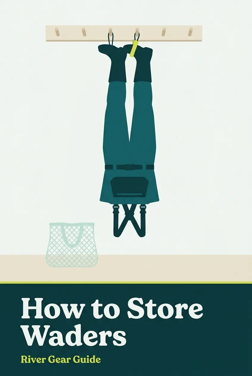 Pinterest pin: how to store waders so they last