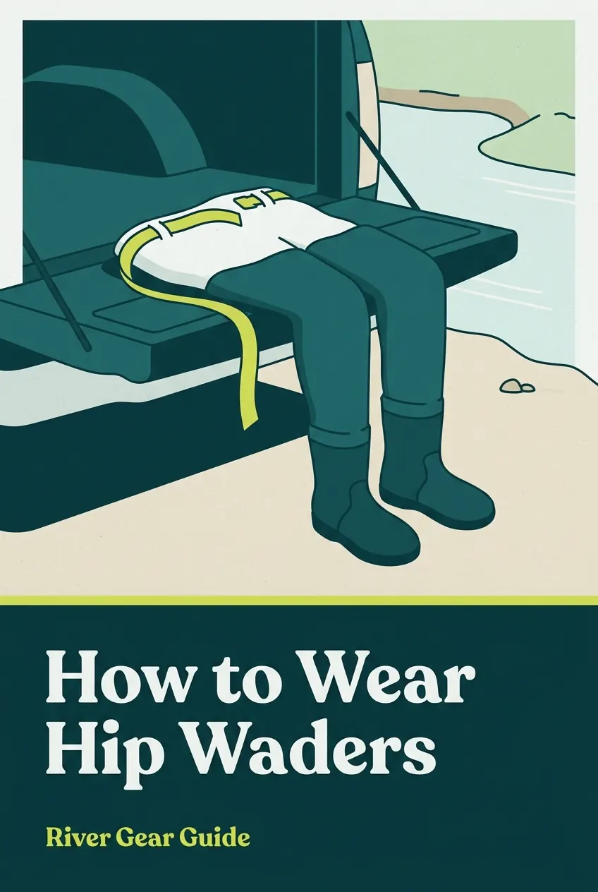Pinterest pin: how to wear hip waders correctly