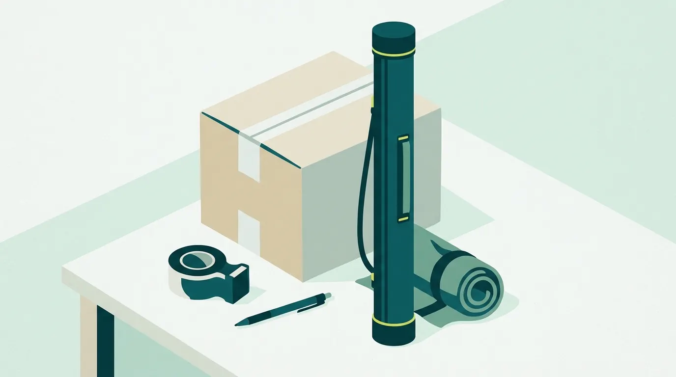 Rod tube and shipping box ready for a warranty claim