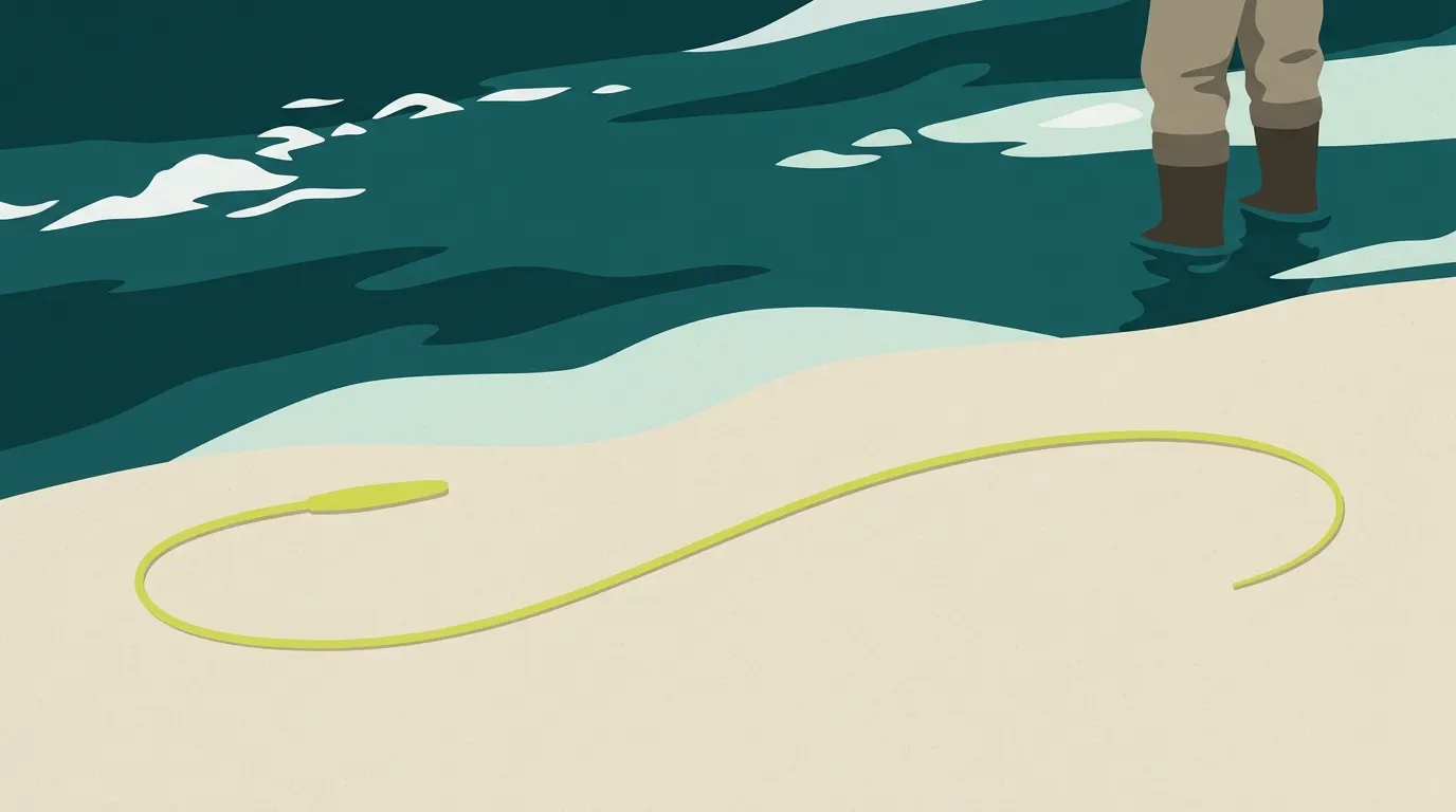 Long slim scandi-style line head on a riverbank