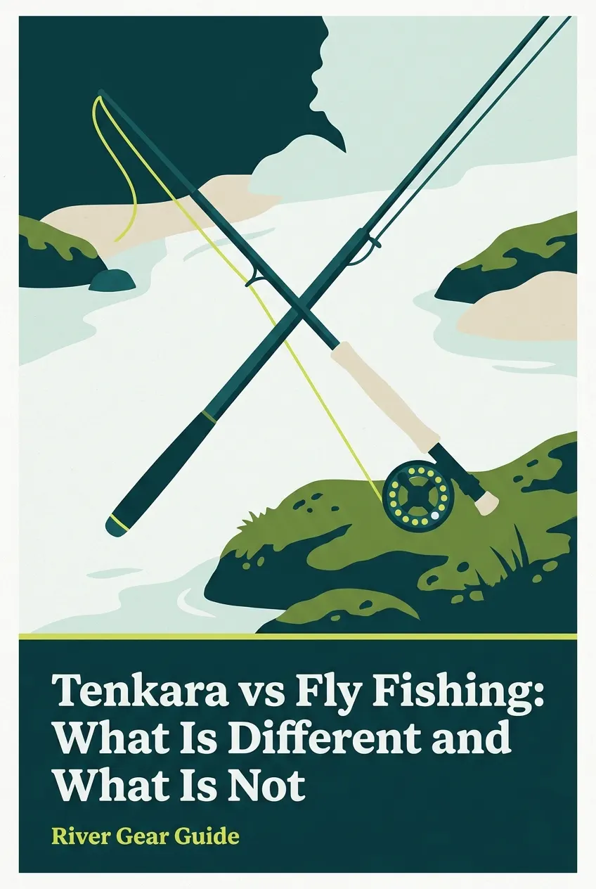 Pinterest pin: tenkara versus fly fishing